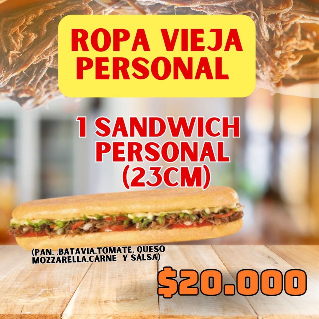 Sandwich Ropa Vieja Personal