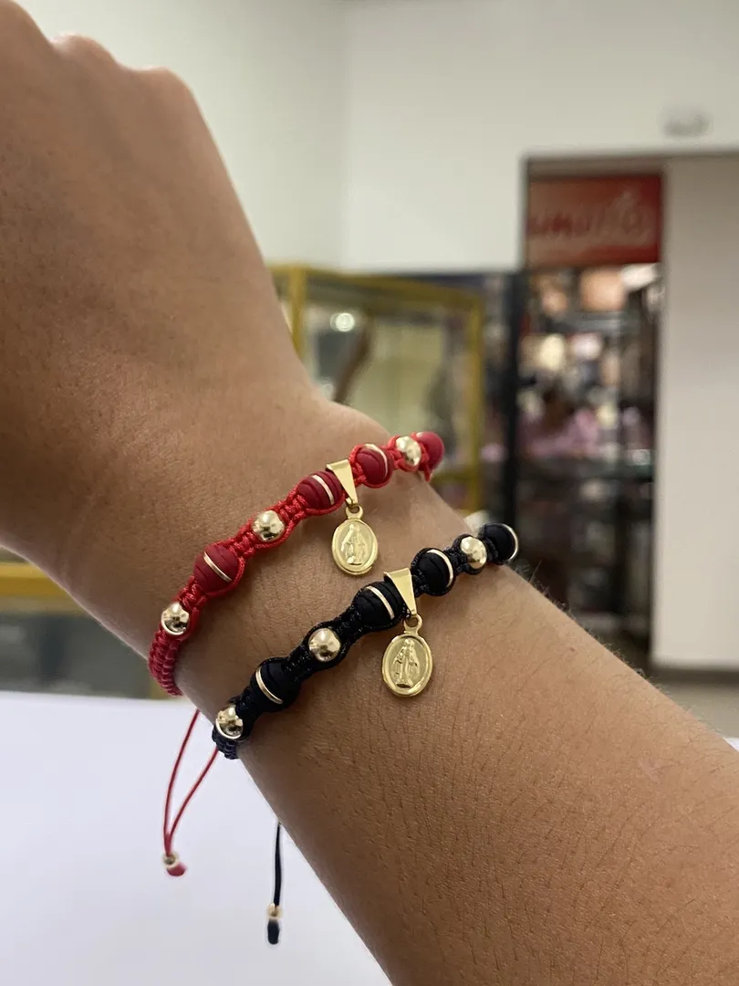 Par pulsera milagrosa neopreno 6mm y balín 5mm 