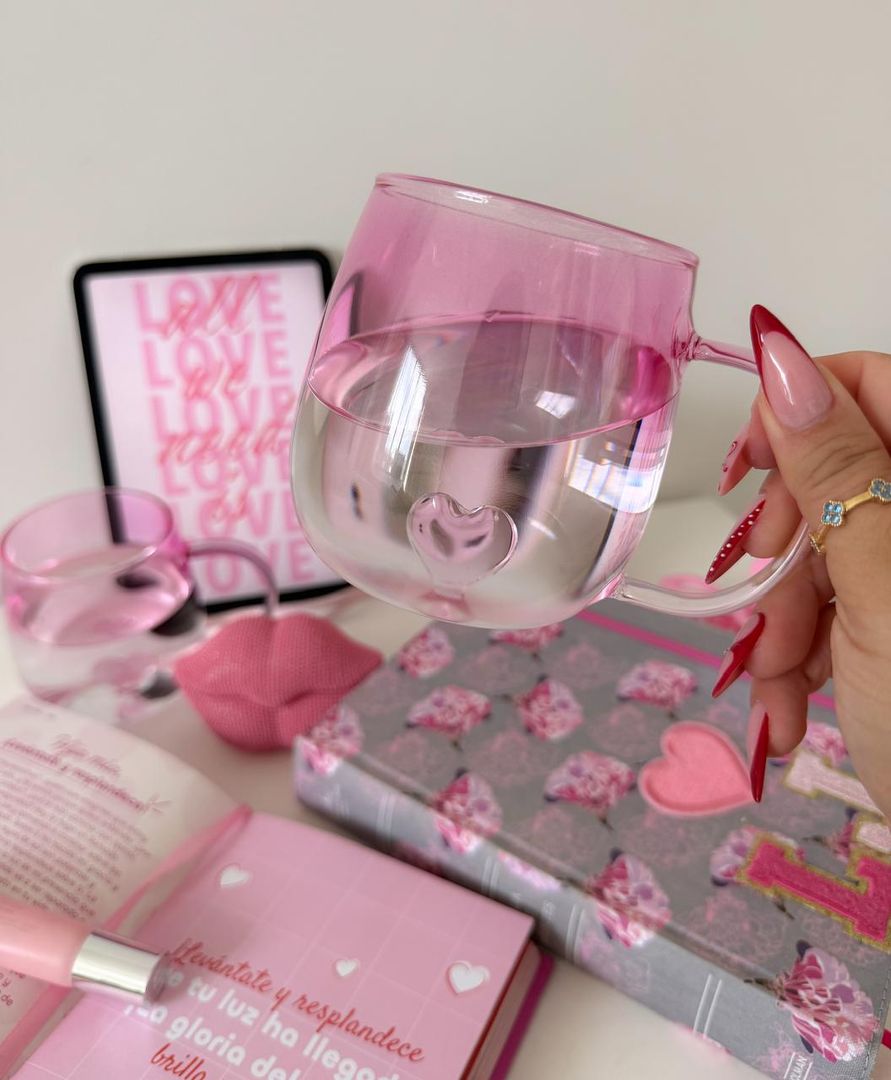 Vaso vidrio corazón