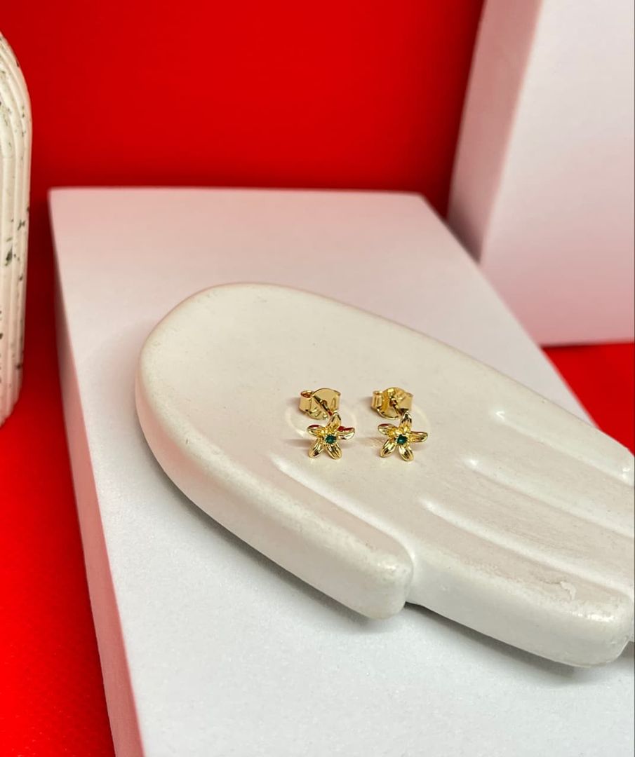 Topos Flowers cristal verde diamantada 