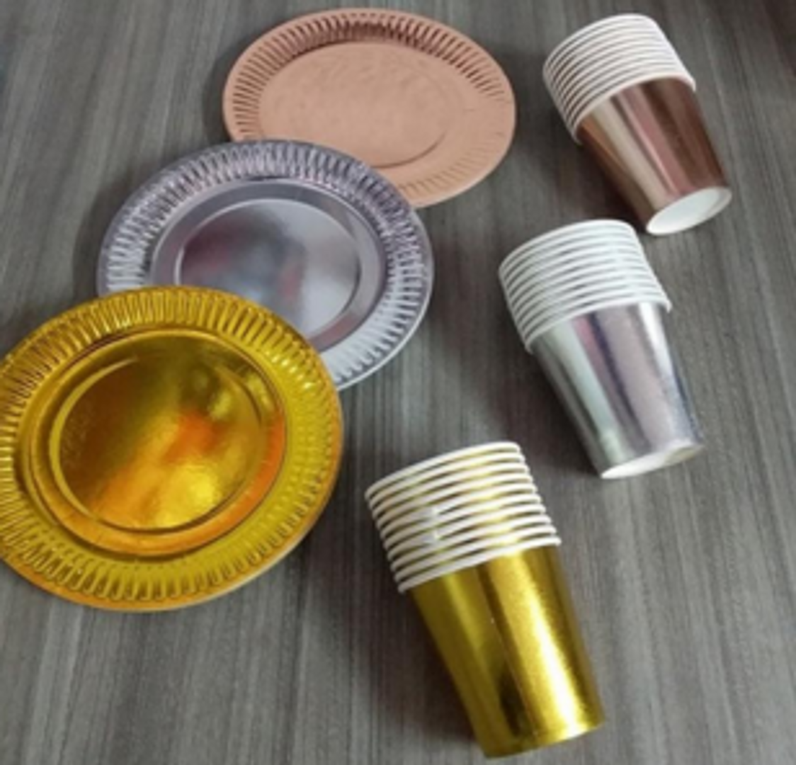 SET DE LUJO ( VASO Y PLATO ) X 10 UNIDADES