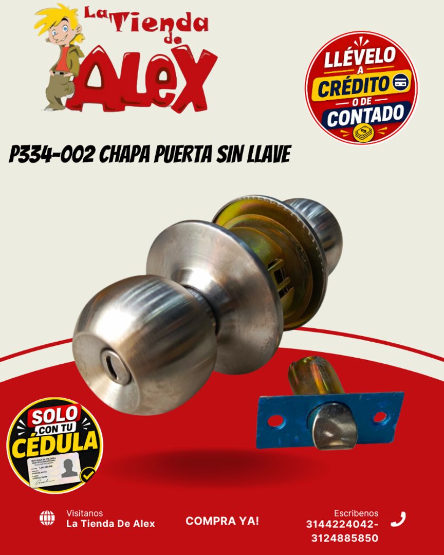 P334-002 CHAPA PUERTA SIN LLAVE