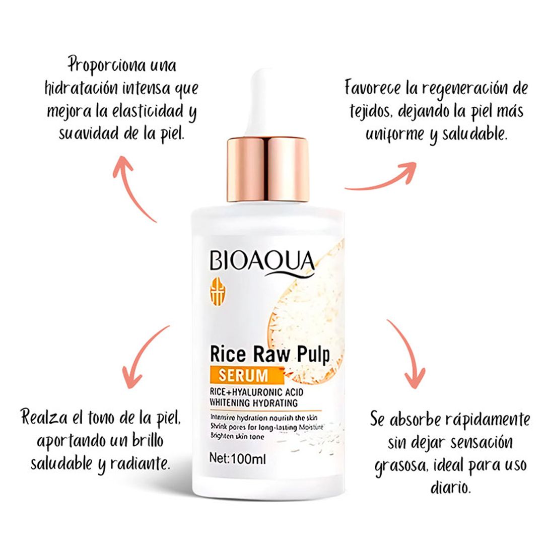 Serum hidratante reparador de arroz Bioaqua GRANDE 100ML
