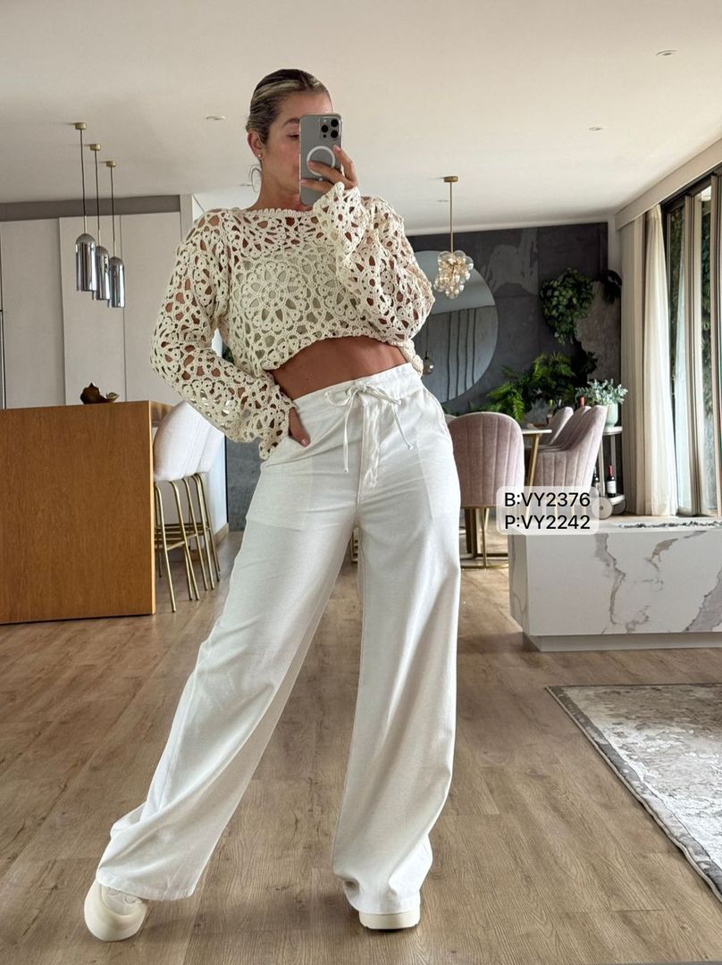 PANTALON CON TUNEL CINTURON VY2242