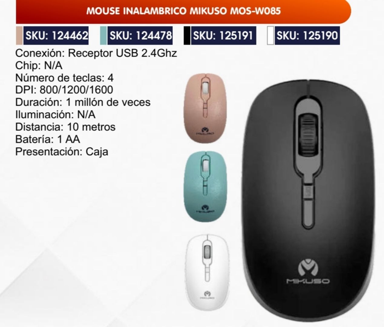MOUSE INALÁMBRICO MIKUSO