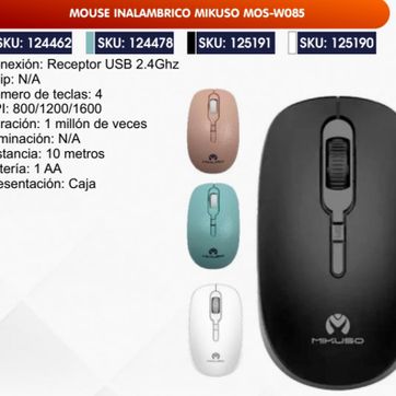 Imagen del producto MOUSE INALÁMBRICO MIKUSO