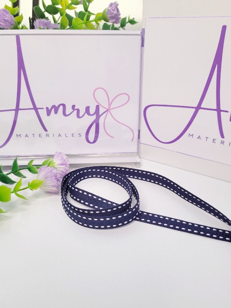 Punte. 1cm Azul Oscura Punteada