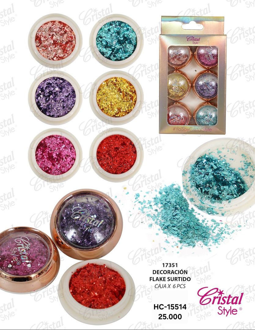 Flakes Metalicos Mix Caja x 6