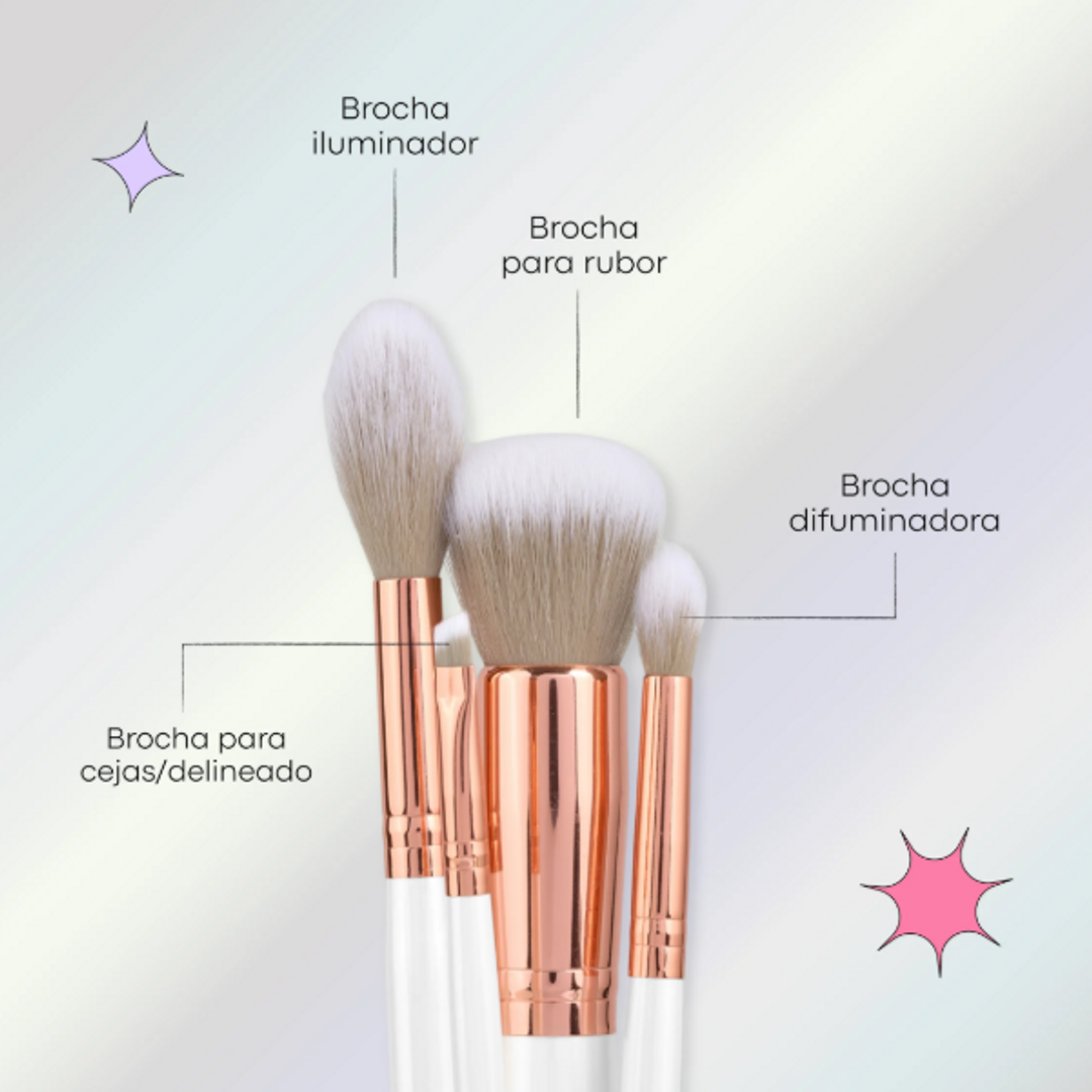 KIT DE BROCHAS MARSHMALLOW X 13 LULA BEAUTY