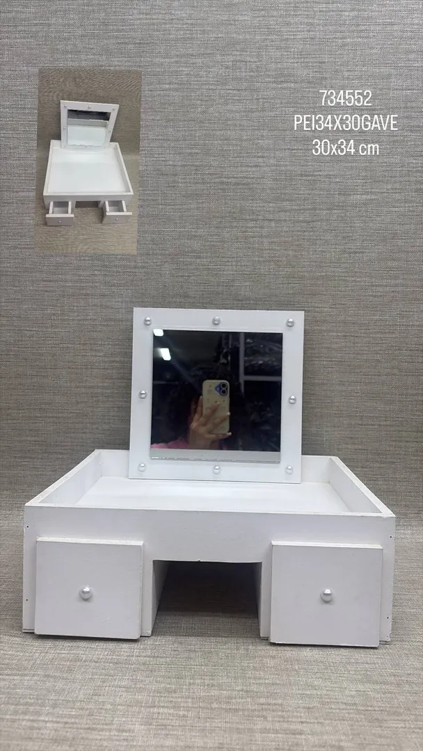 PEINADORA CON GAVETAS FUNCIONALES 30X34 CM