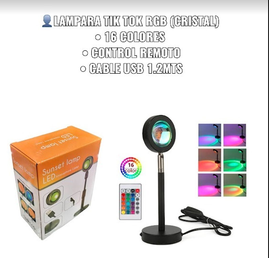 LAMPARA TIK TOK RGB CRISTAL 