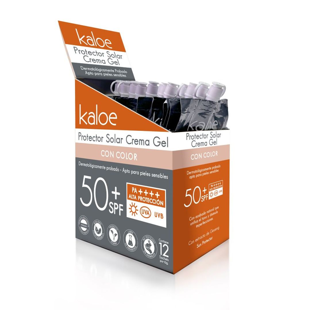 KALOE PROTECTOR SOLAR CREMA GEL CON COLOR SACHET 10G