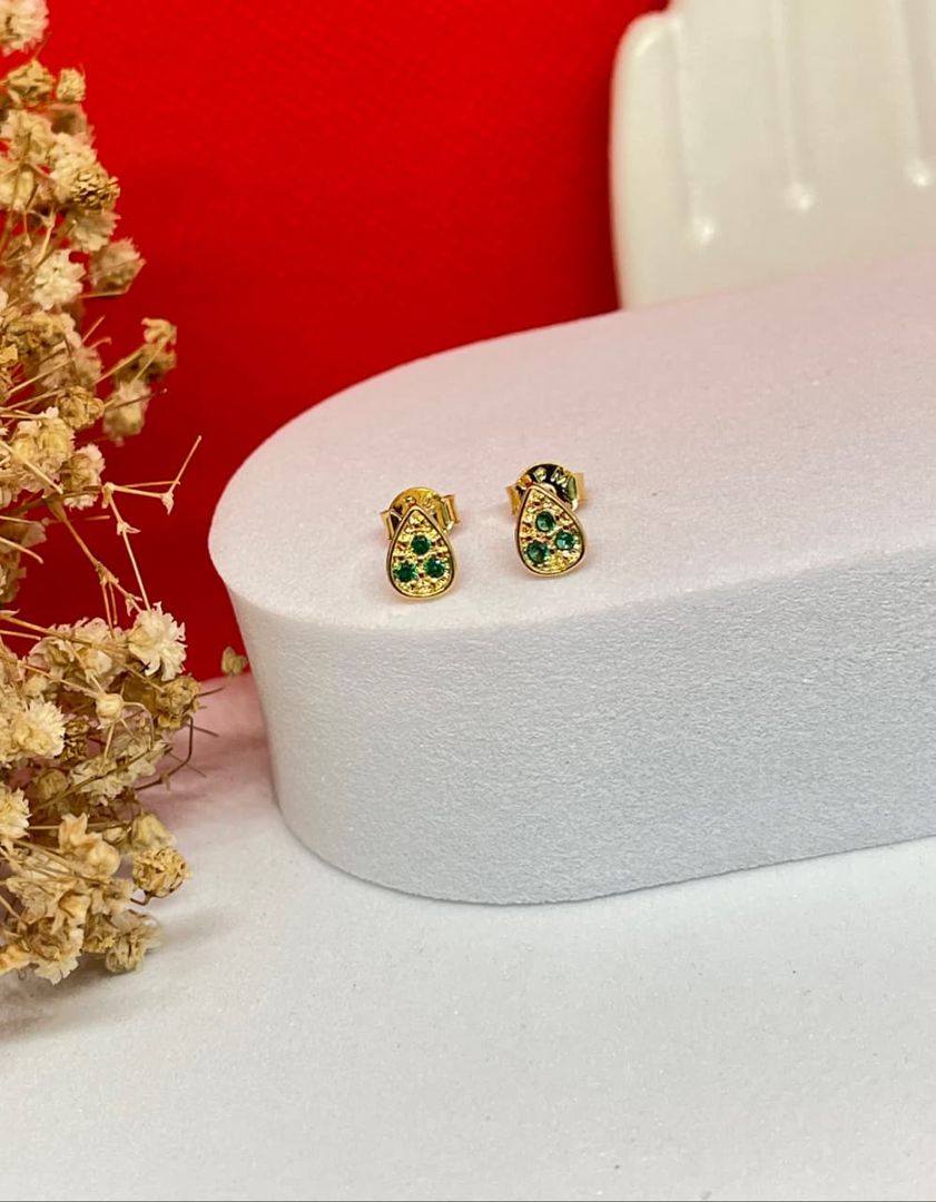 Topos gota diamantada circonias verde