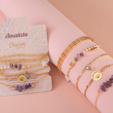 Juego de Pulseras Piedras Naturales: Amatista - imagen 1