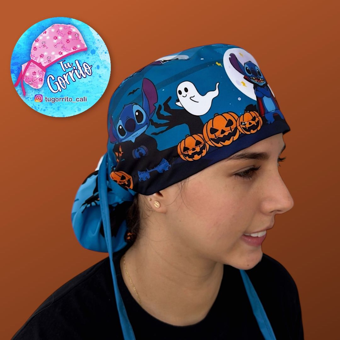 Stitch Halloween noche azul 
