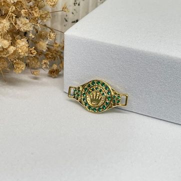 Herraje rolex reloj verde circonias - imagen 1
