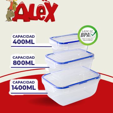 Imagen del producto SETX3 RECIPIENTES DE PLÁSTICO RECTANGULARES.
