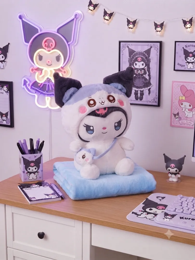 Cojín con cobija Kuromi 
