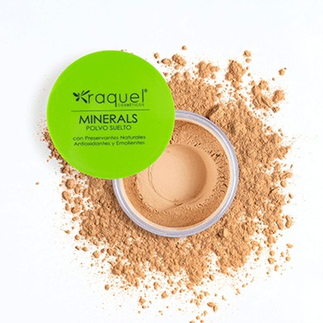 Polvo suelto Raquel traslúcido mate minerals con avena y trigo