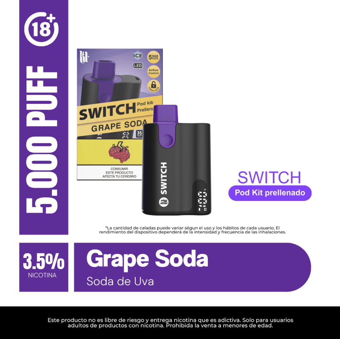 Lit Kit Switch 5.000 Puff 3% Nic Grape Soda