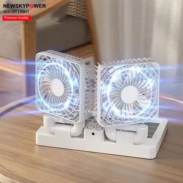Ventilador doble, con panel solar 888 - imagen 1