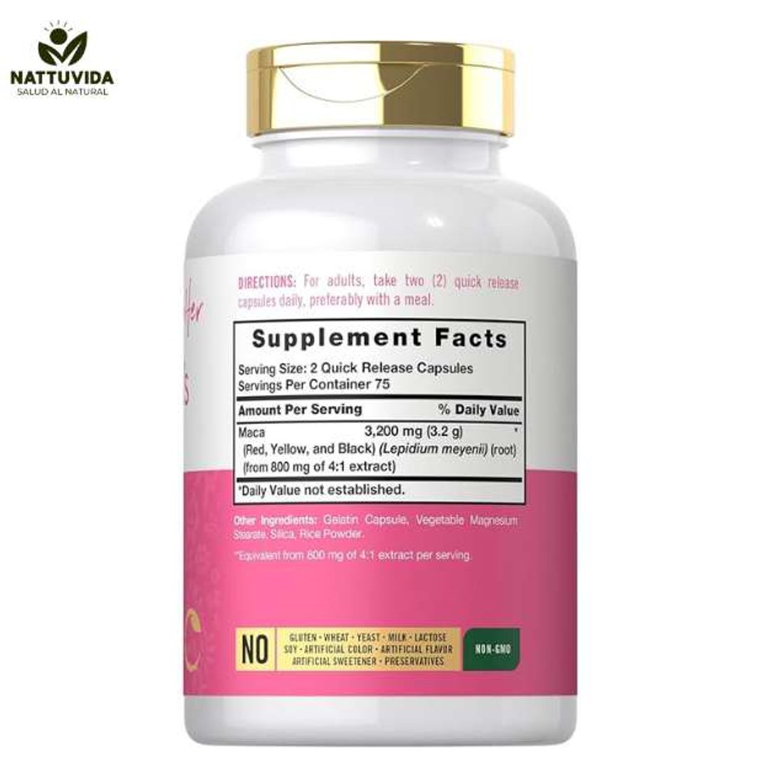 Maca para Mujeres de 3200 mg | 150 unidades 