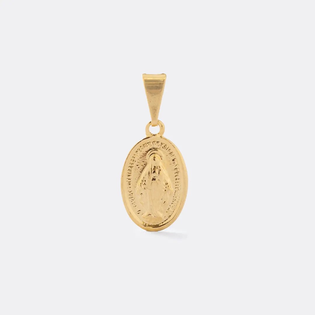 Dije virgen milagrosa ovalada lisa