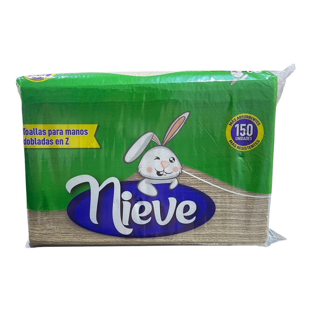 A. TOALLA DE MANOS TIPO Z NATURAL NIEVE PAQ X 150 HOJAS