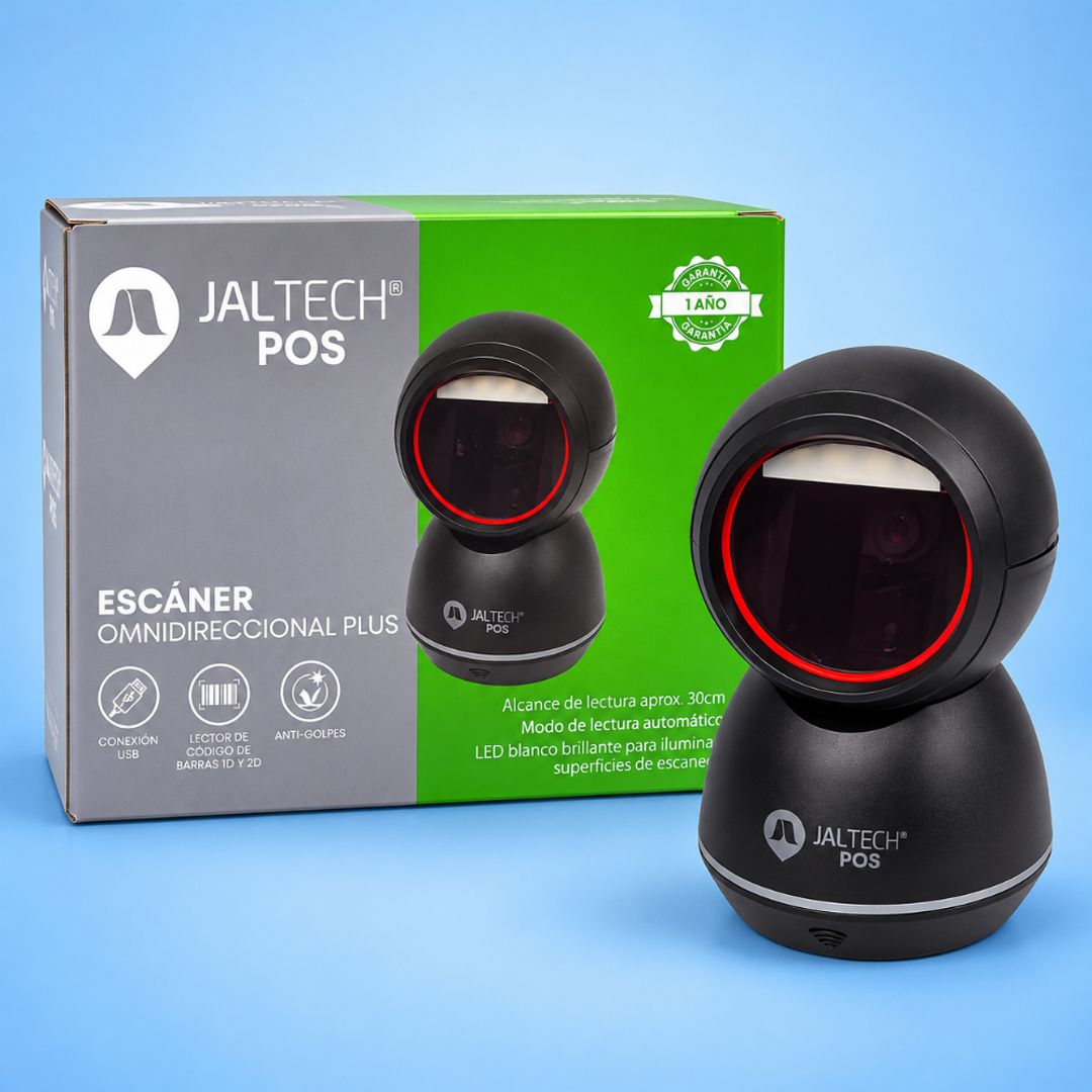 Escáner Omnidireccional JALTECH POS – Lector de Códigos de Barras 1D y 2D