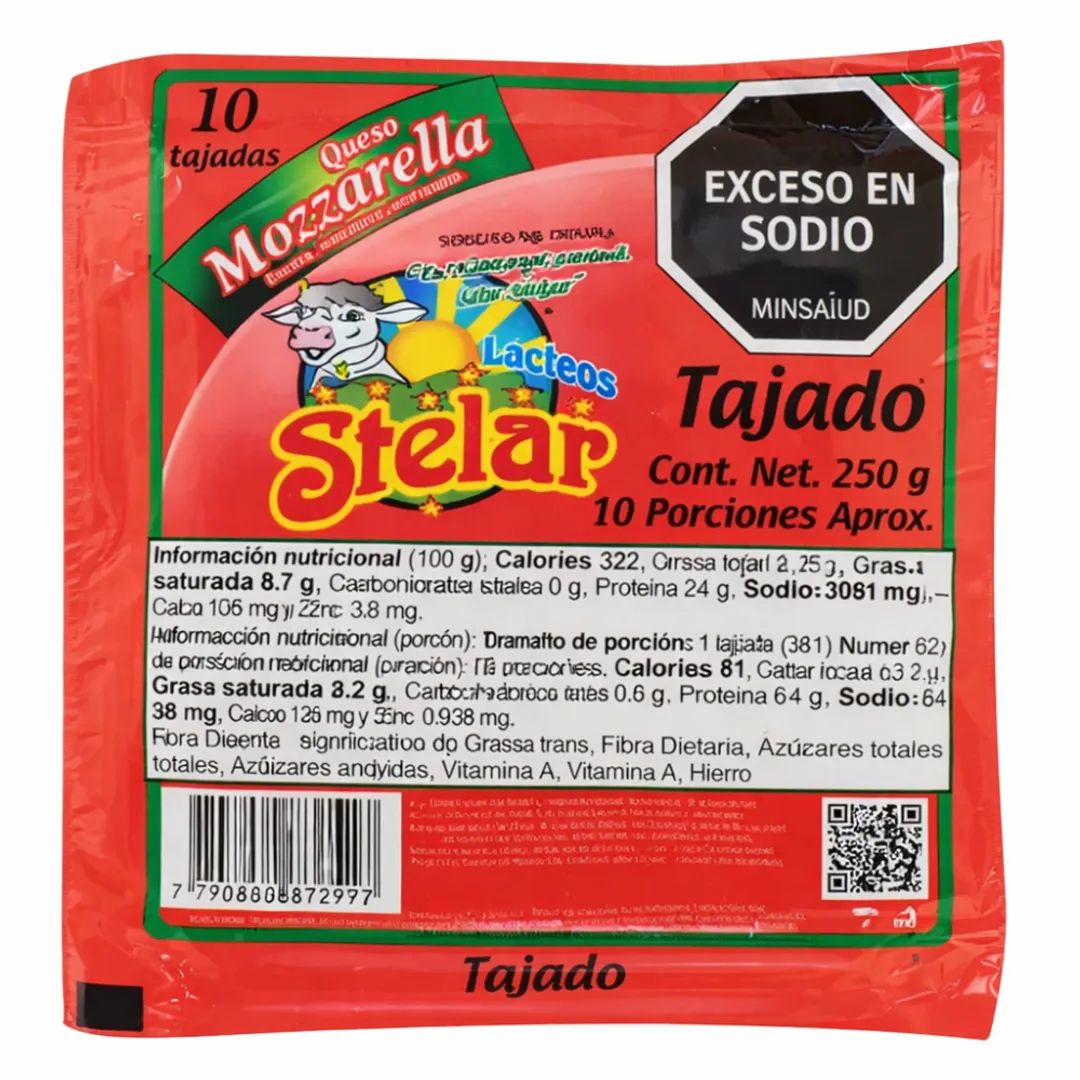 QUESO MOZZARELLA TAJADO STELAR*250G