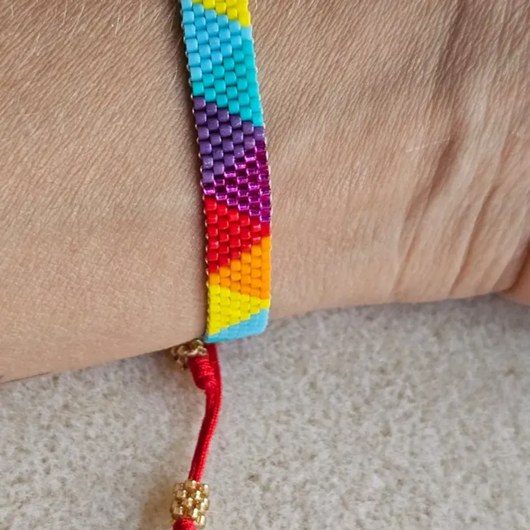 Pulsera Miyuki Triangulos Multicolor