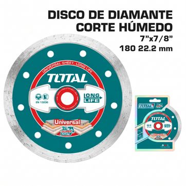 Imagen del producto DISCO DE DIAMANTE CORTE HUMEDO DIN 7" X 7/8" / 180X22.2 M