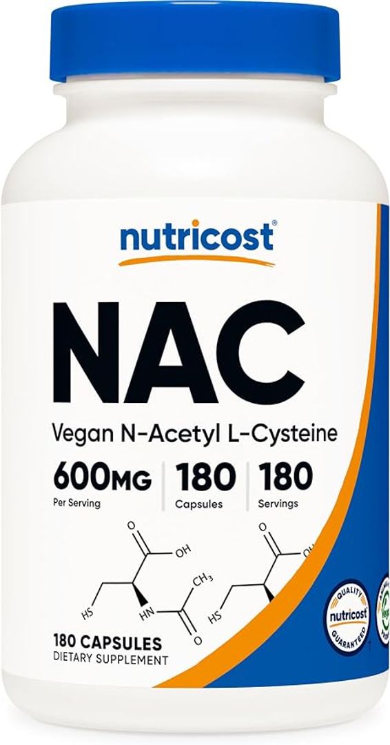 NAC N-acetil l-císteina NAC 0,02 oz; 180 Cap Nutricost