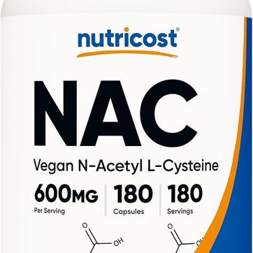 NAC N-acetil l-císteina NAC 0,02 oz; 180 Cap Nutricost - imagen 1