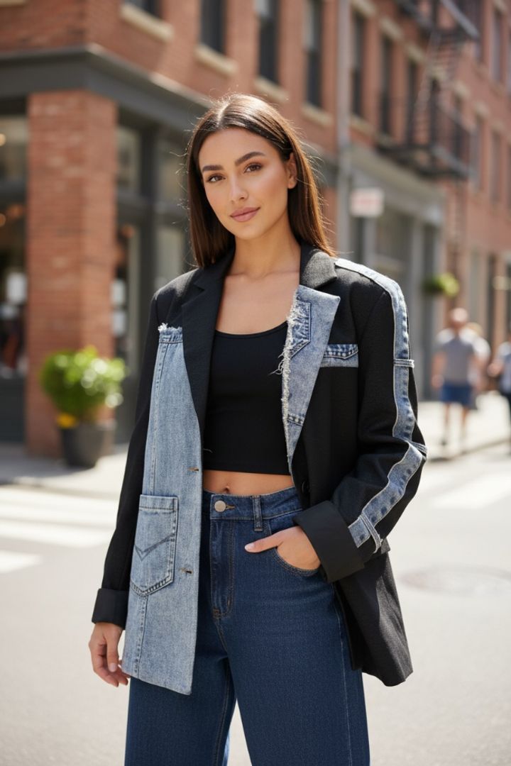 BLAZER MIX DENIM