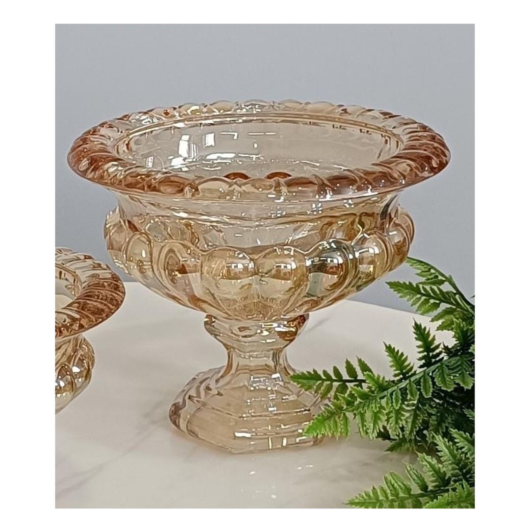 Florero de cristal ambar