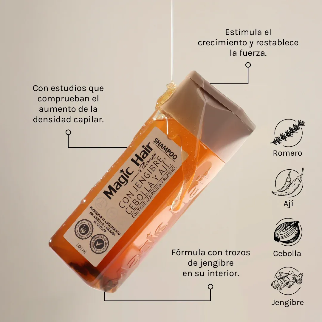 Shampoo con jengibre, cebolla y ají 