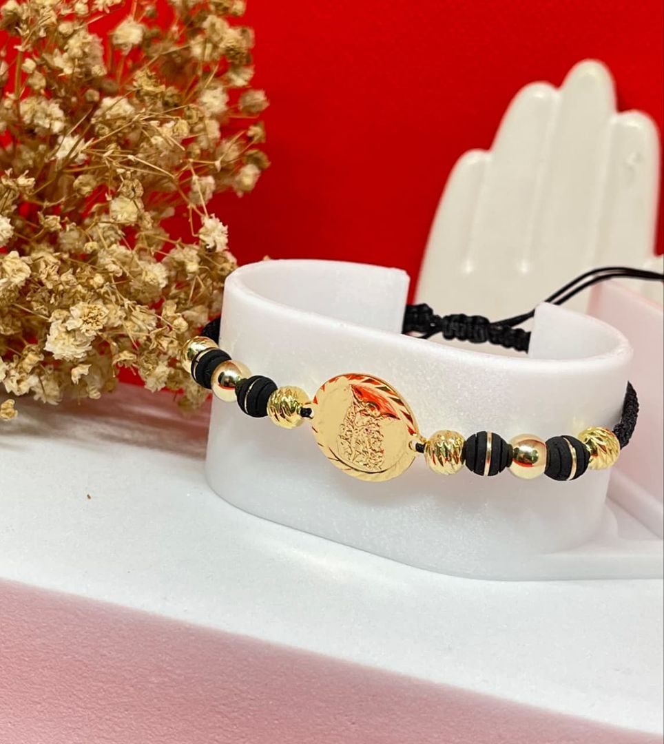 Pulsera san miguel arcangel balin 6mm liso e italy, neopreno 6mm