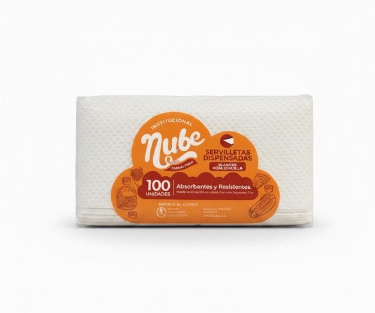 A. SERVILLETAS DISPENSADAS NUBE PAQ X 100 UND