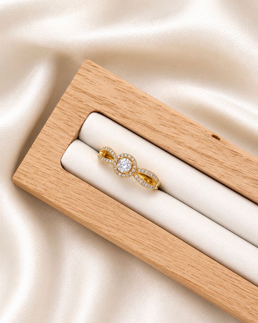 Anillo circon cruzado 