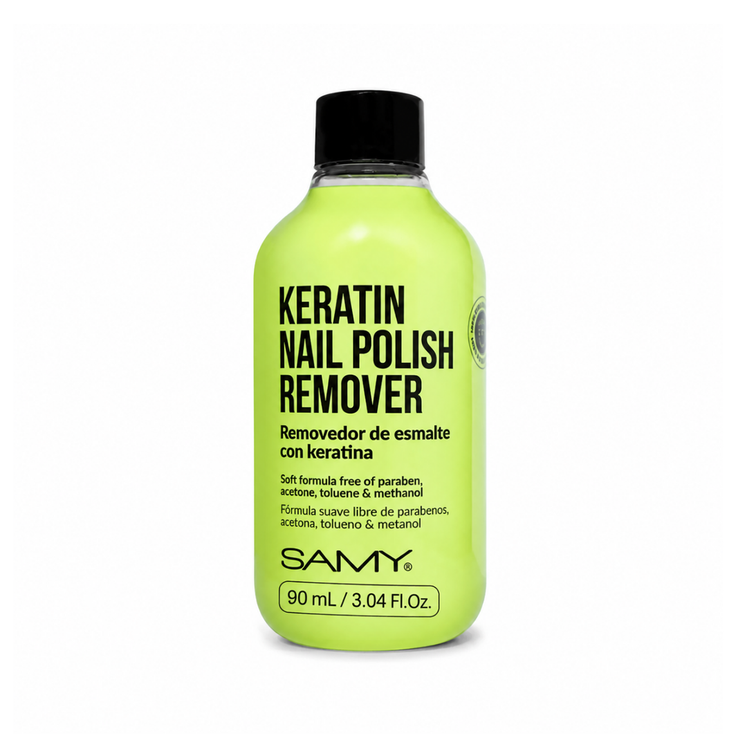 REMOVEDOR DE ESMALTE CON KERATINA 90 ML SAMY FRAGANCIA COCO LIMA Y VER
