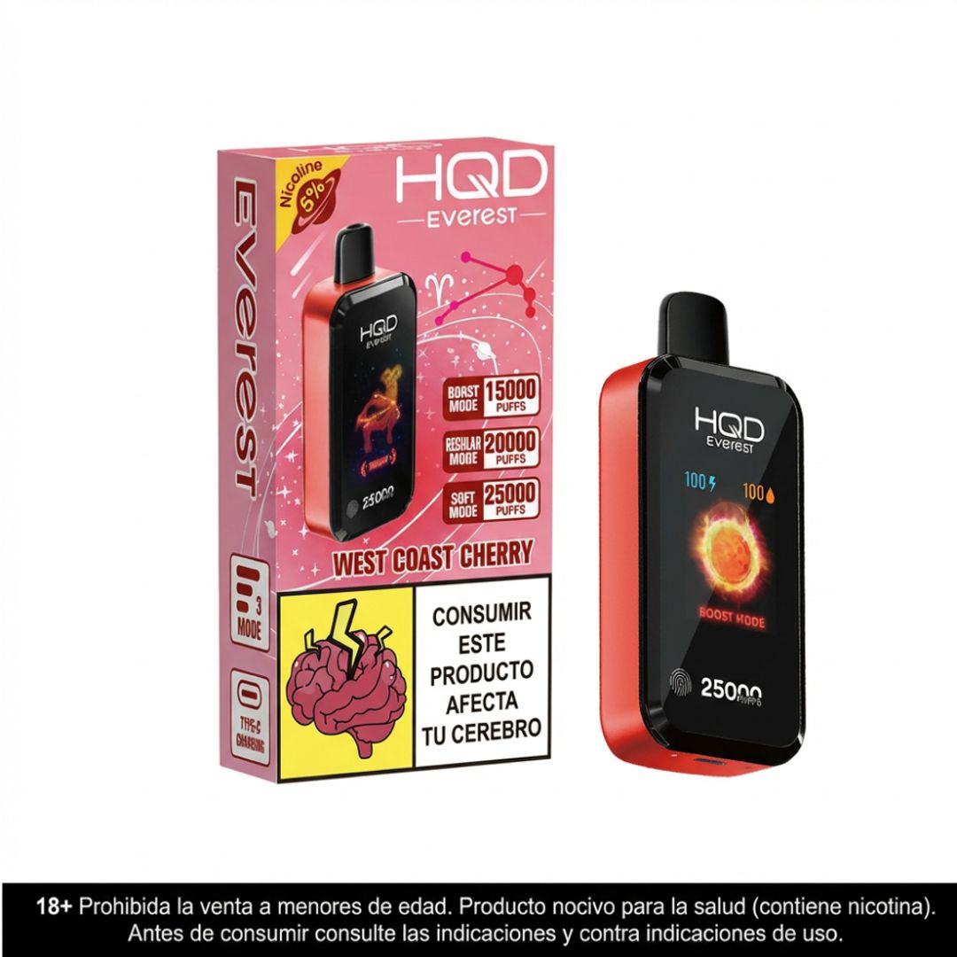 HQD Everest West Coast Cherry 25.000 Puffs