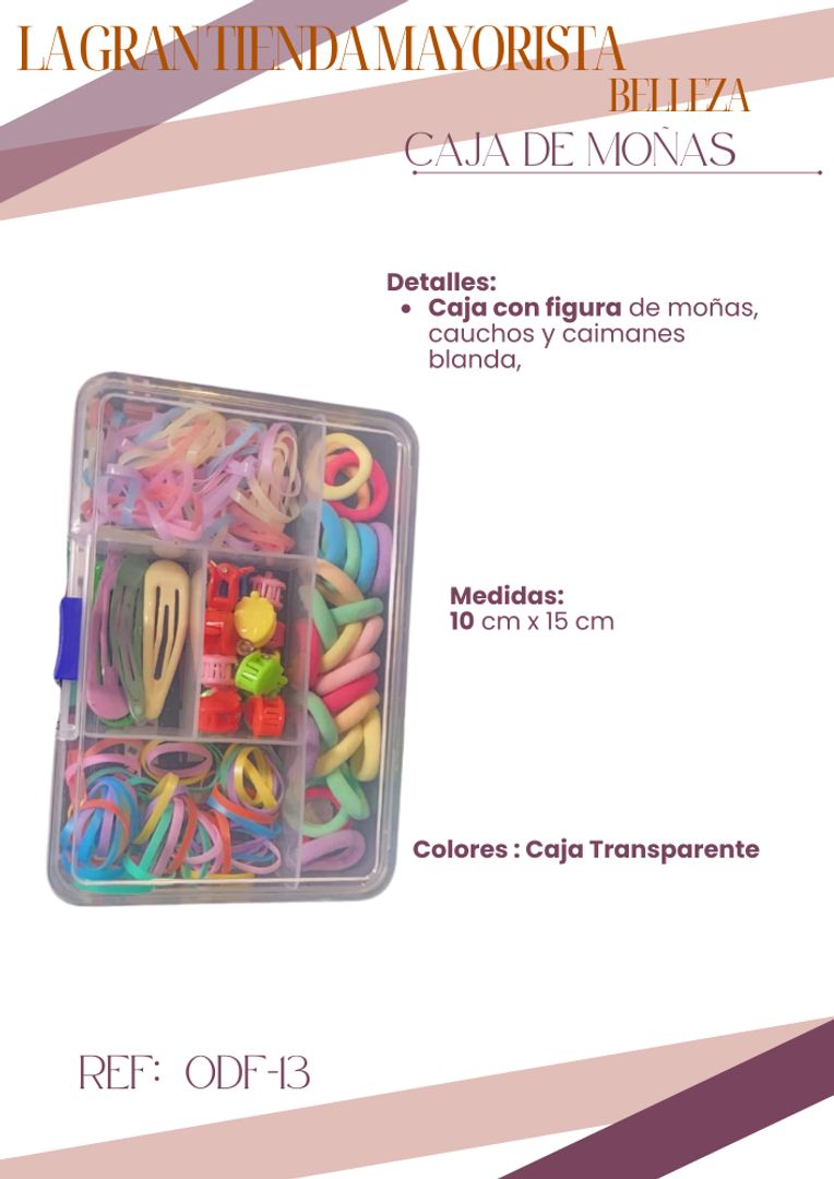 Caja de moñas y moñitas Surtida 5 grupos ODF-13