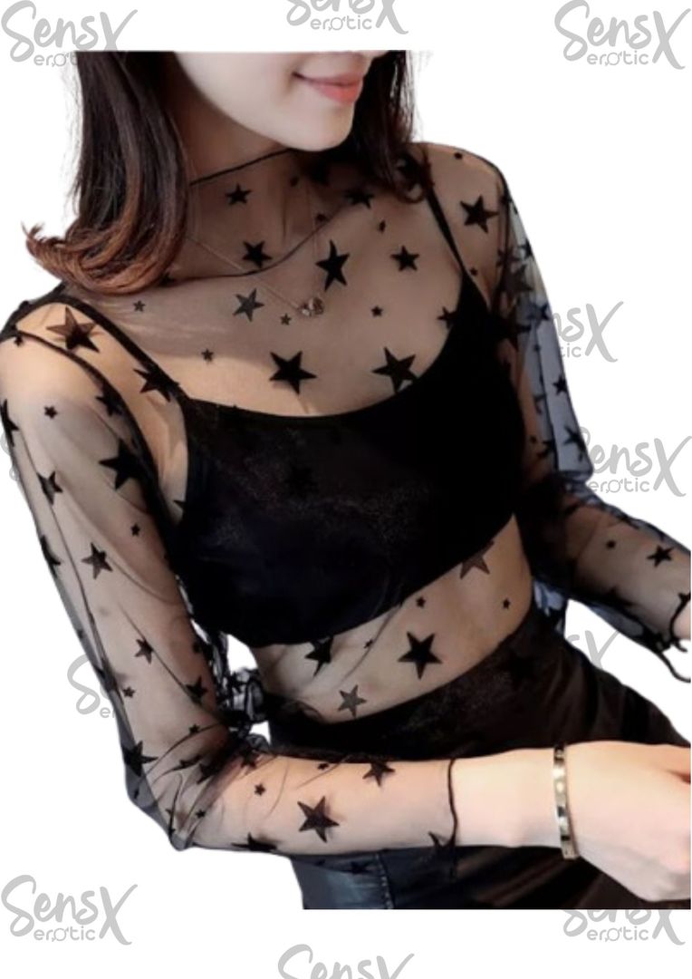 BLUSA DE MALLA TRASPARENTE 