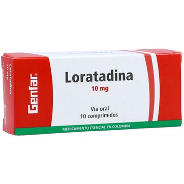 Imagen del producto LORATADINA 10MG GENFAR DIS X 10 TAB