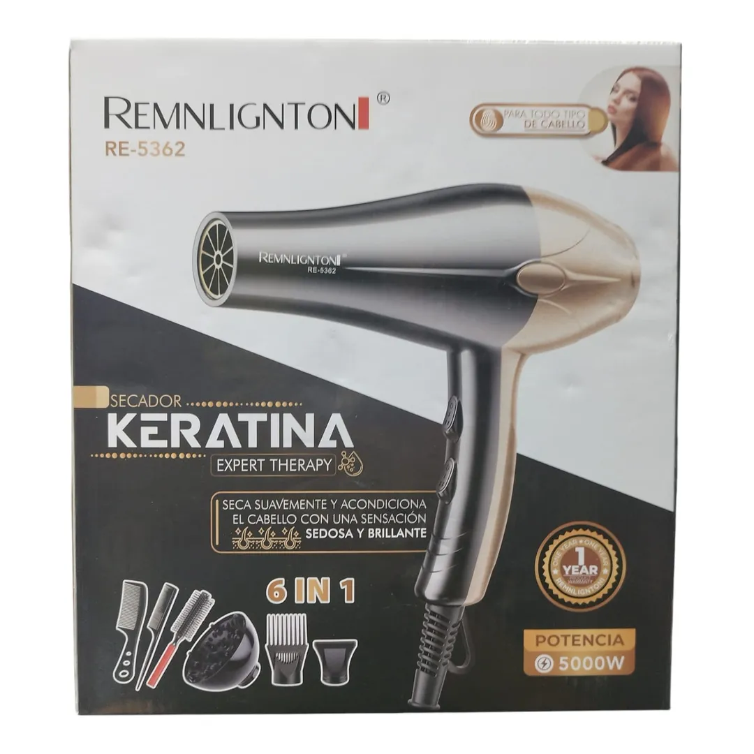 SECADOR DE CABELLO REMLINGTON KERATINA 6 EN 1 RE-5362