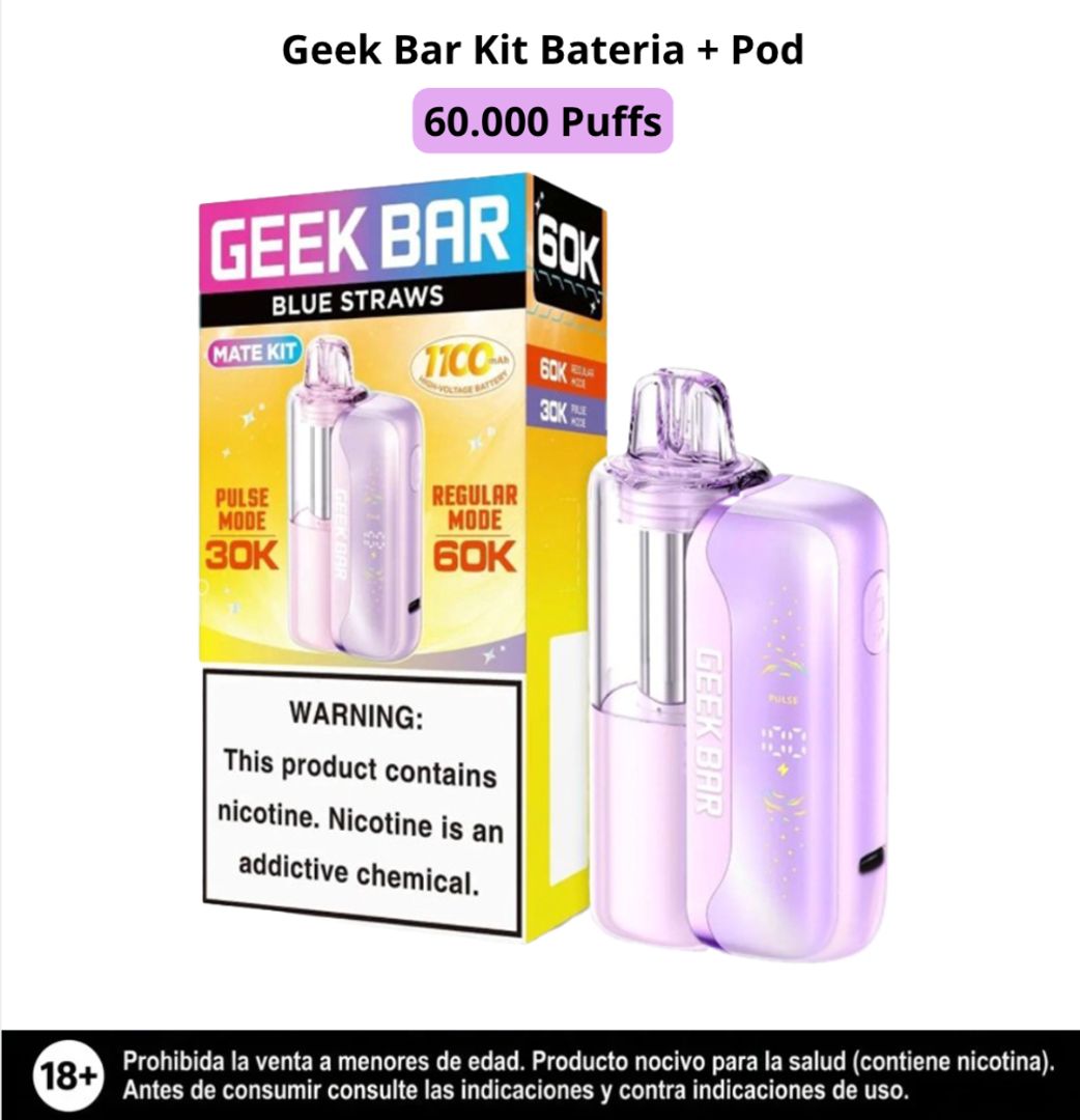Geek Bar Kit Blue Straws 60.000 Puffs Bateria Y Pod