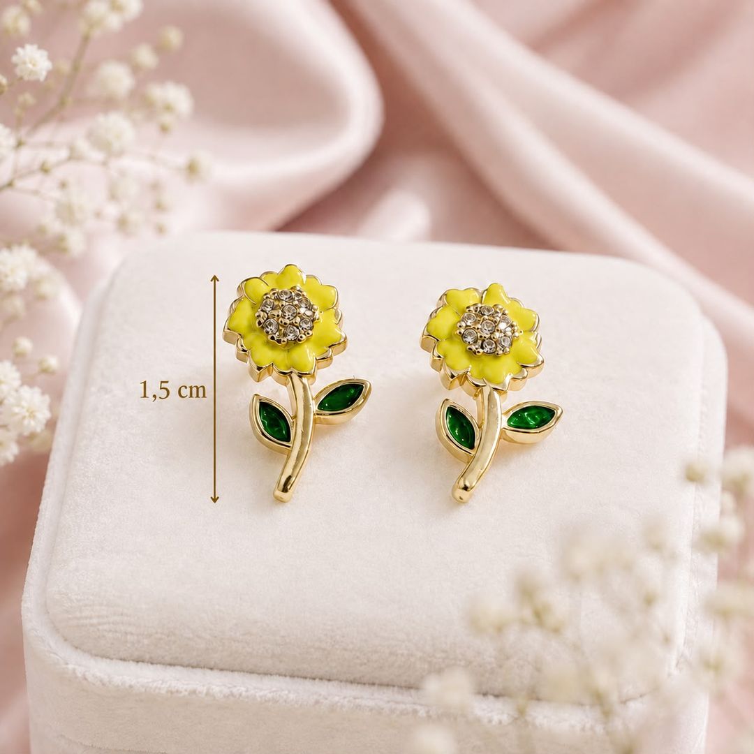 Aretes Flor Amarilla