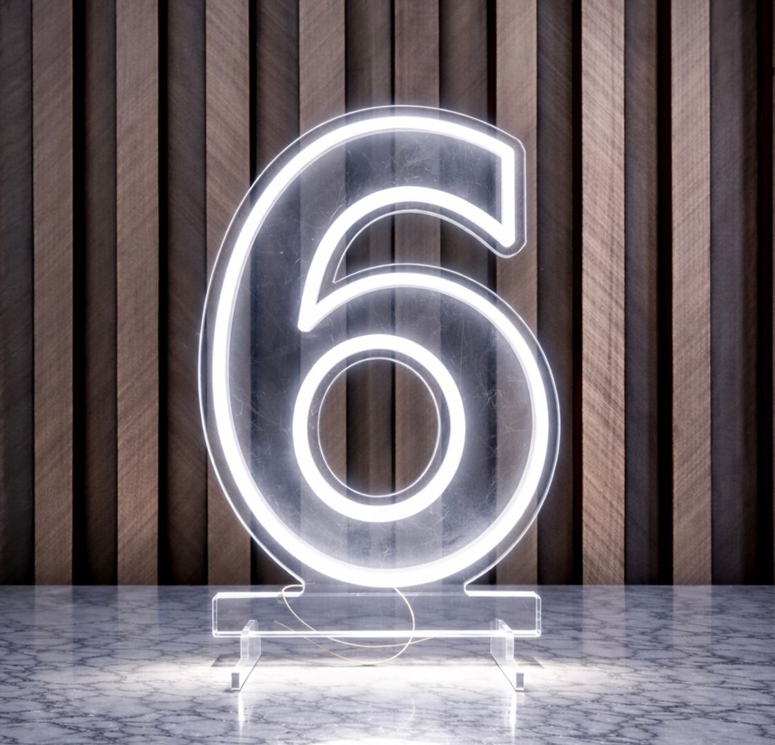NÚMEROS EN LUZ LED BLANCA