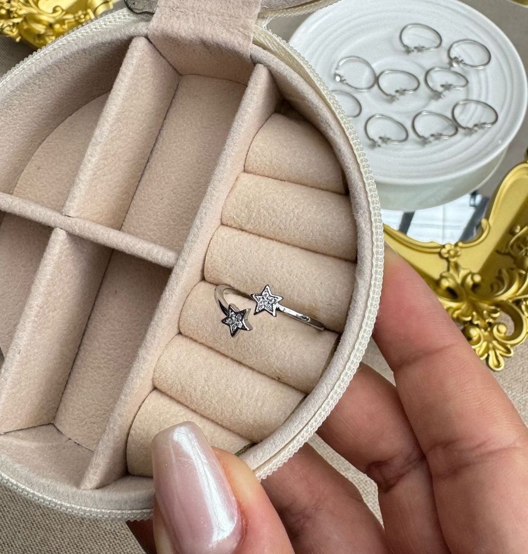 Anillos ajustables en rodio 